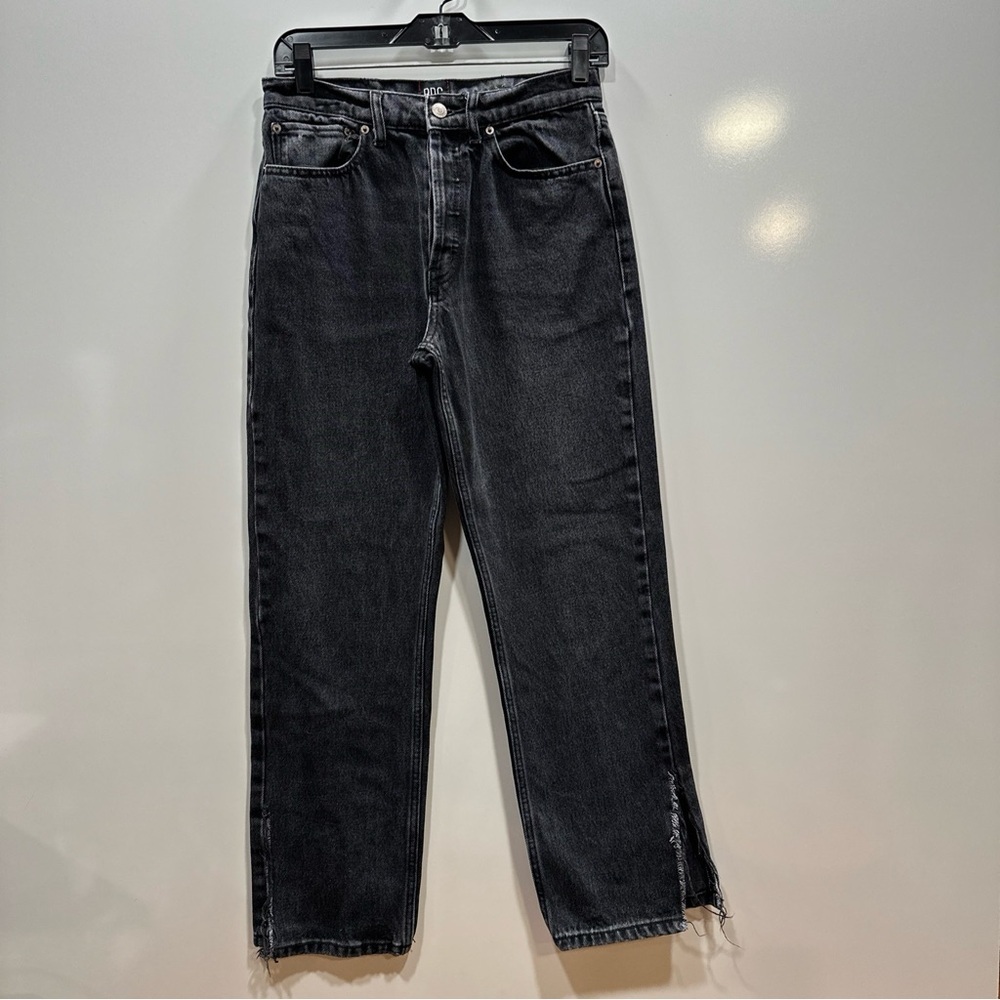BDG Jeans Women Size 26 Relaxed Straight Leg Denim Washed Black Button Fly Urban